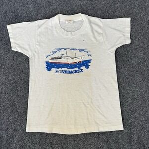 Vintage 80s SS Veracruz Cruise Ship T Shirt Bahama Line Single Stitch Tee USA